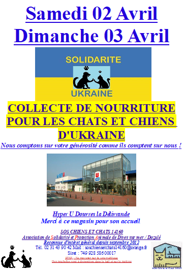 Affiche collecte solidatrite ukraine week end